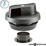 Flettner 2000 + Adaptor Wind Driven Rotating Roof Vent - Black,stockcode:VSA0020